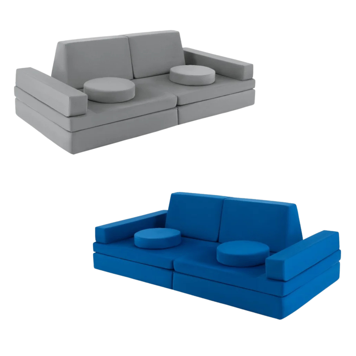 8-Piece Kids Sofa Play Couch (Grey or Blue)