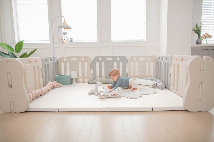 Ggumbi Licoco Clean Roll Foldable Play Mat – Large 200×140cm, 4cm-Thick Noise-Reducing Foam, Non-Toxic & Waterproof