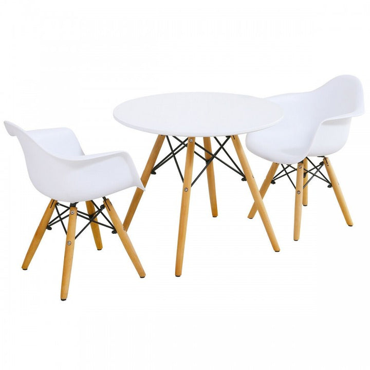 Desk And Chairs Set (White)