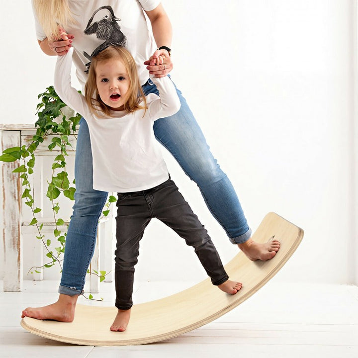 Wooden Balance Board with Felt – Kids Montessori Wobble Board