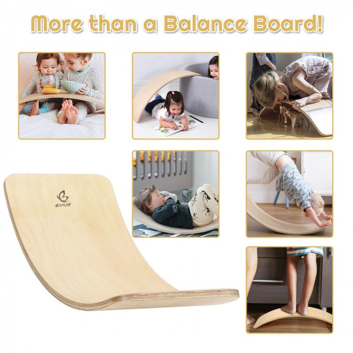 Wooden Balance Board with Felt – Kids Montessori Wobble Board