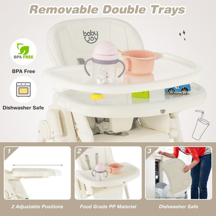 Foldable High Chair With Adjustable Heights