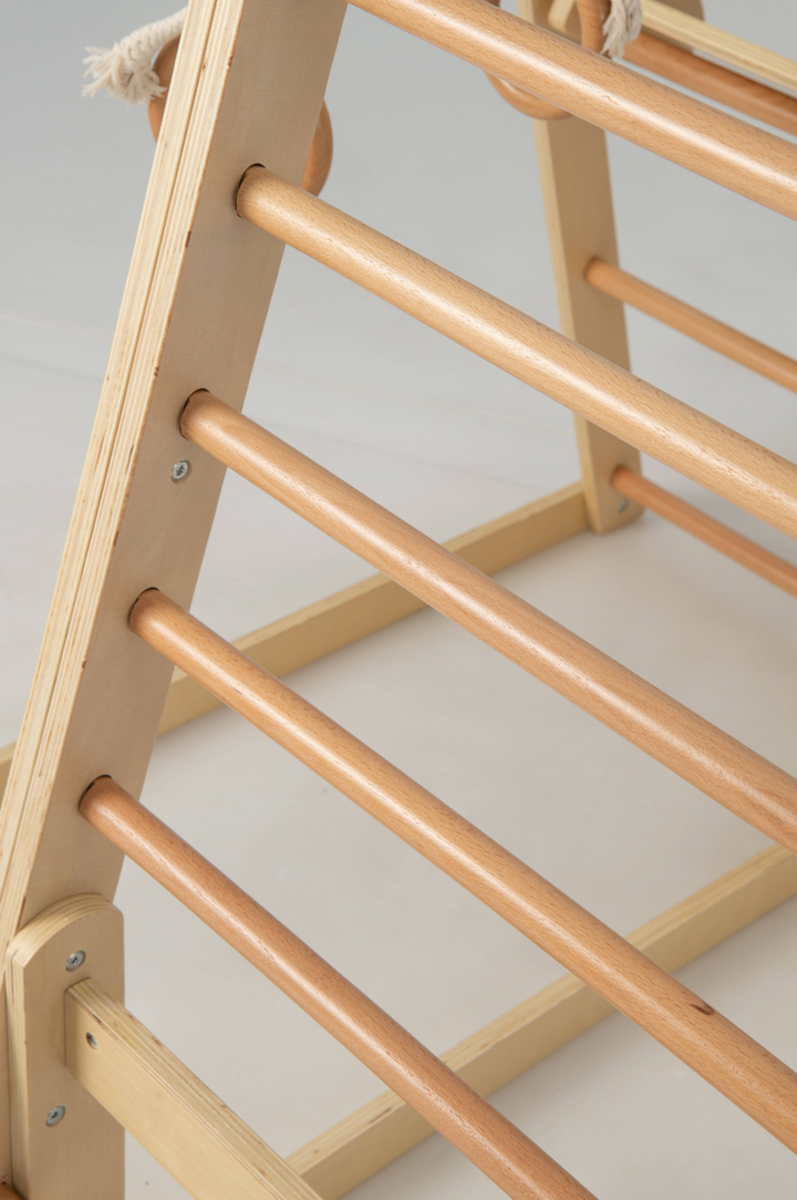 6-in-1 Indoor Jungle Gym Playset – Kids Wooden Climber with Slide & Swing