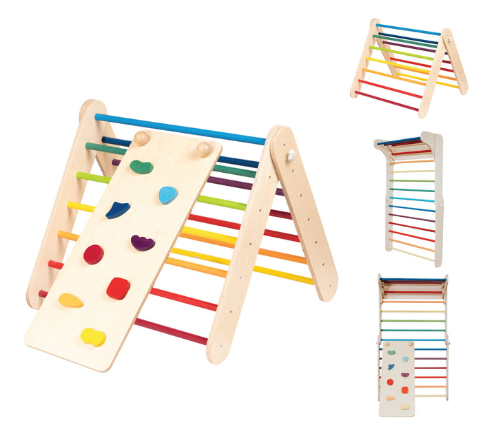 Pikler Triangle & Swedish Ladder Wall Gym – 2-in-1 Kids Climber Set