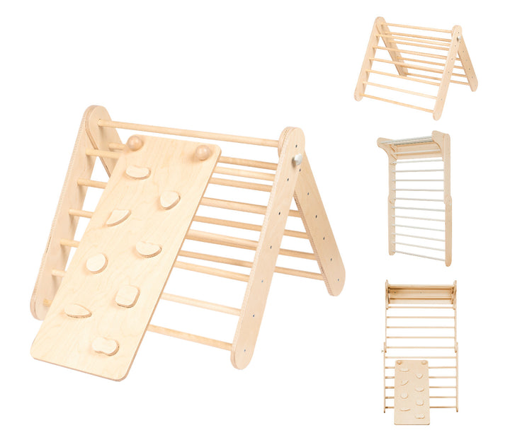 Pikler Triangle & Swedish Ladder Wall Gym – 2-in-1 Kids Climber Set