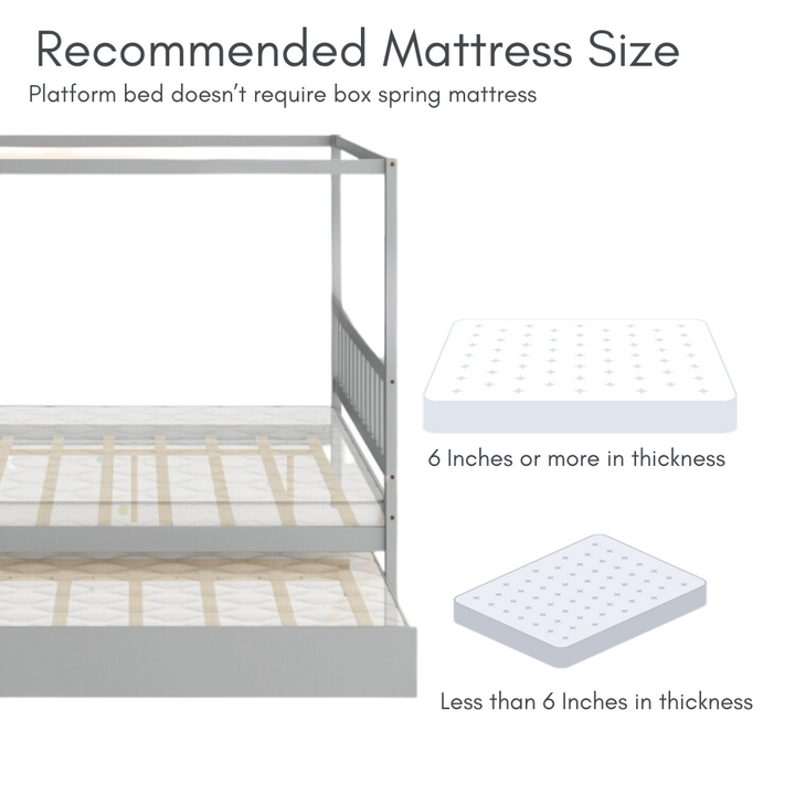 Toddler Canopy Bed With Trundle - FULL SIZE