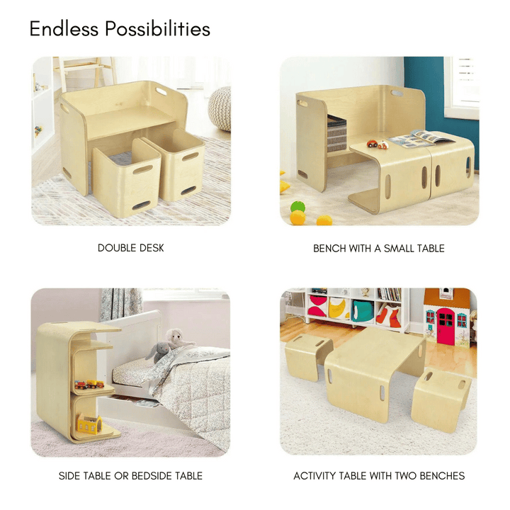 Toddler Flipping Chairs And Bench Set