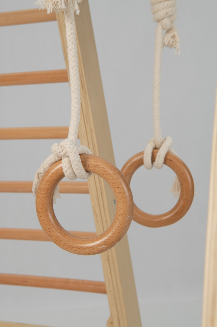 6-in-1 Indoor Jungle Gym Playset – Kids Wooden Climber with Slide & Swing