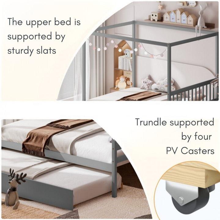 Toddler Canopy Bed With Trundle - FULL SIZE