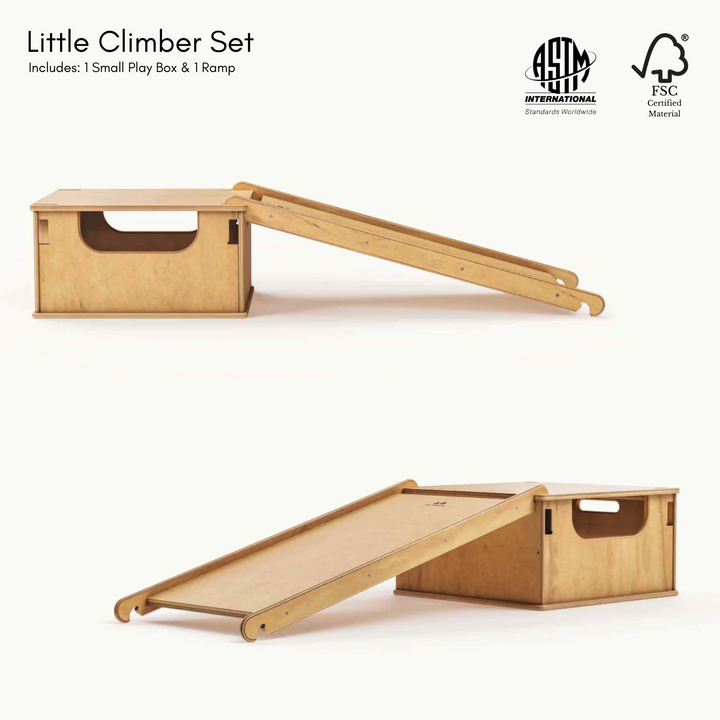 Modular Climbing Cube Playset – Pikler-Style “Play Box” (Slide & Fort) – Made in Canada