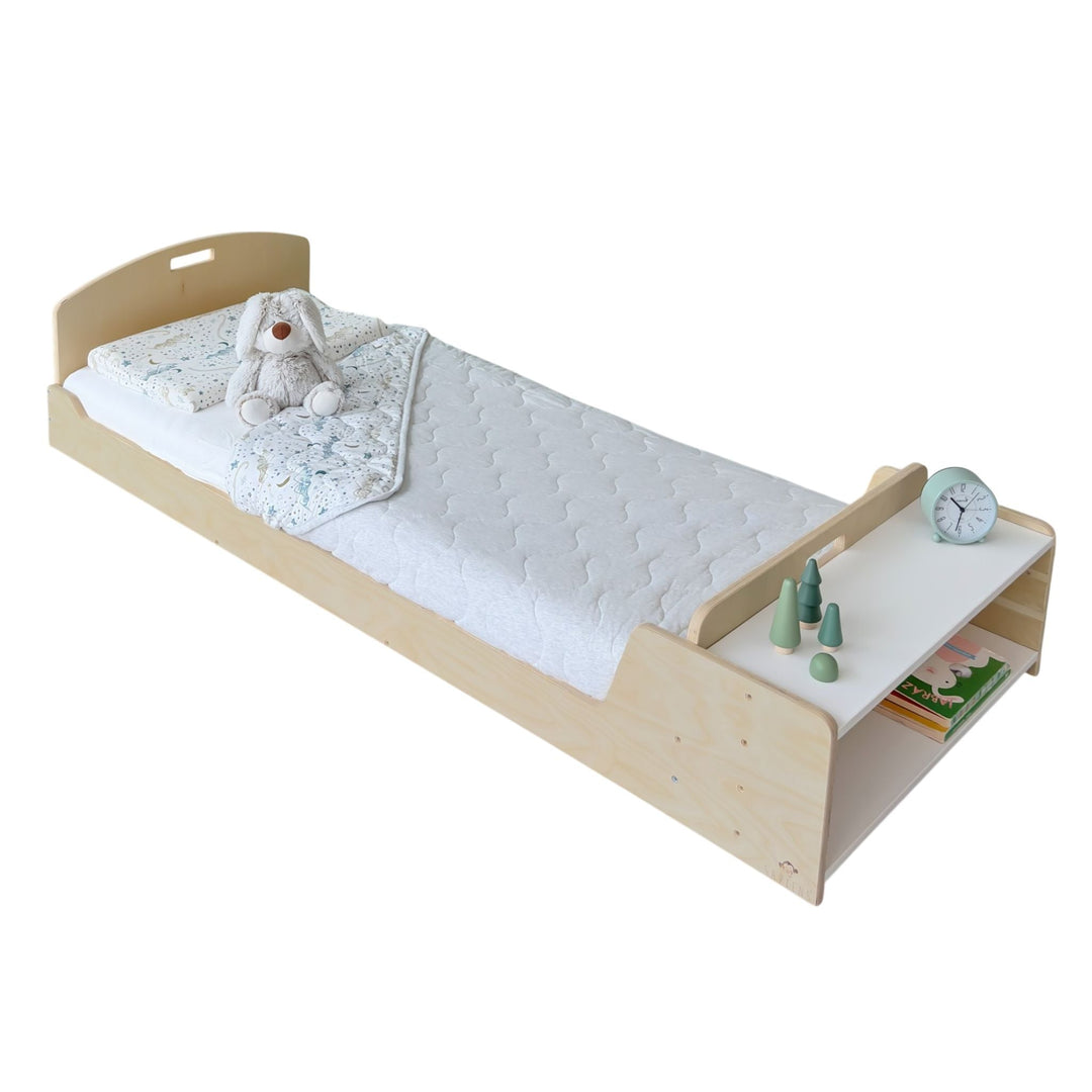 Montessori Floor Bed With Shelf (Twin) Made In Canada
