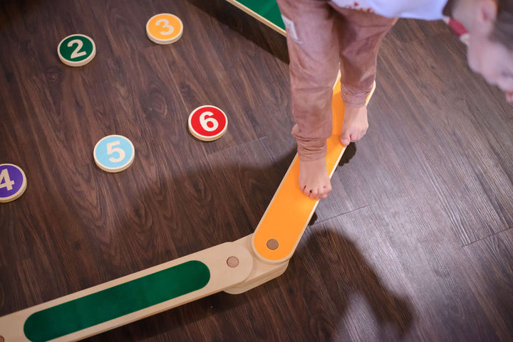 Kids Balance Beam & Stepping Stones Obstacle Course (12pc Montessori Gross Motor Set)