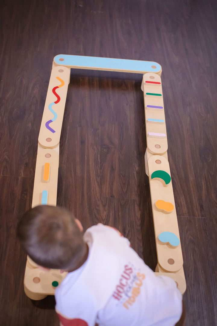 Kids Balance Beam & Stepping Stones Obstacle Course (12pc Montessori Gross Motor Set)