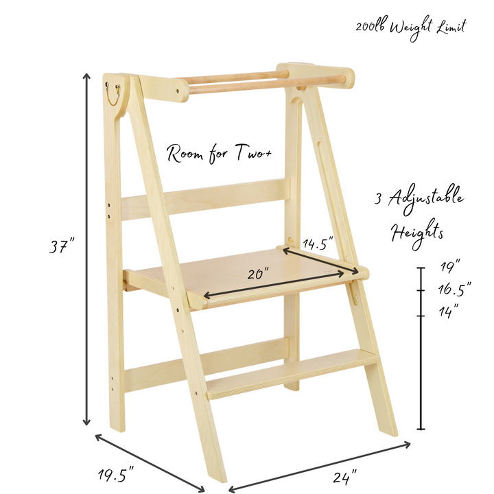 Adjustable Double Wide Fold N' Store Learning Tower - MLHCo