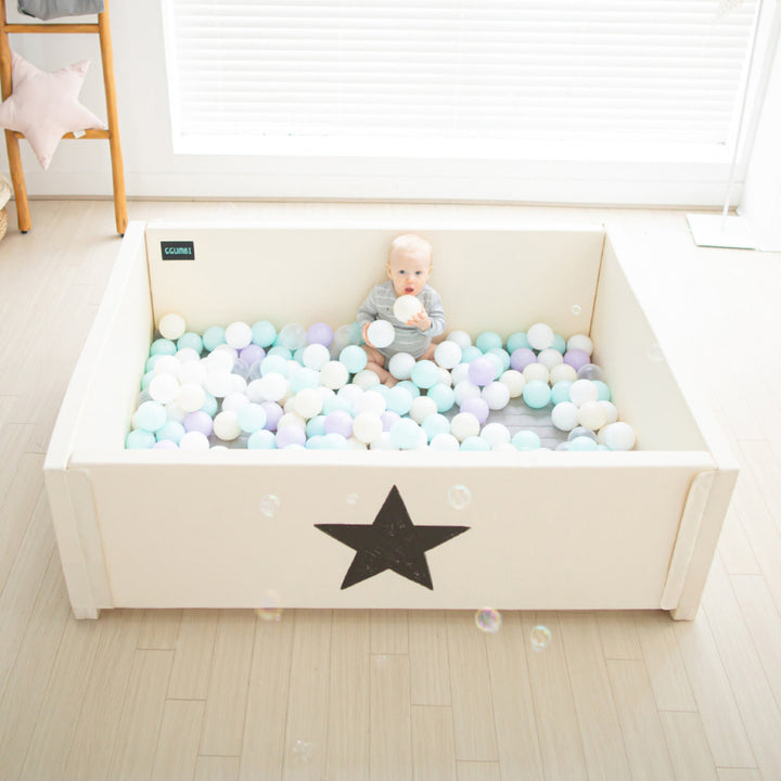 Ggumbi Lucky Star Play Room (XL) – Convertible Foam Play Pen & Bumper Bed, Non-Toxic with Soft Walls
