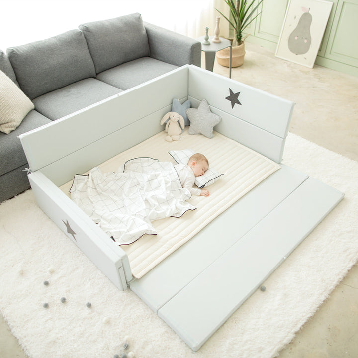 Ggumbi Lucky Star Quilted Cotton Pad XL (100×140cm) – Non-Slip, Machine-Washable Pad for Baby Play Pens