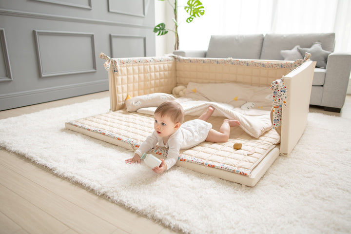 Ggumbi Lucky Star Play Room (XL) – Convertible Foam Play Pen & Bumper Bed, Non-Toxic with Soft Walls