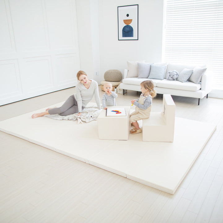 Ggumbi Lucky Star Play Room (XXL) – Extra-Large Convertible Play Pen & Bumper Bed (Fits 2 Mats, Non-Toxic Foam)