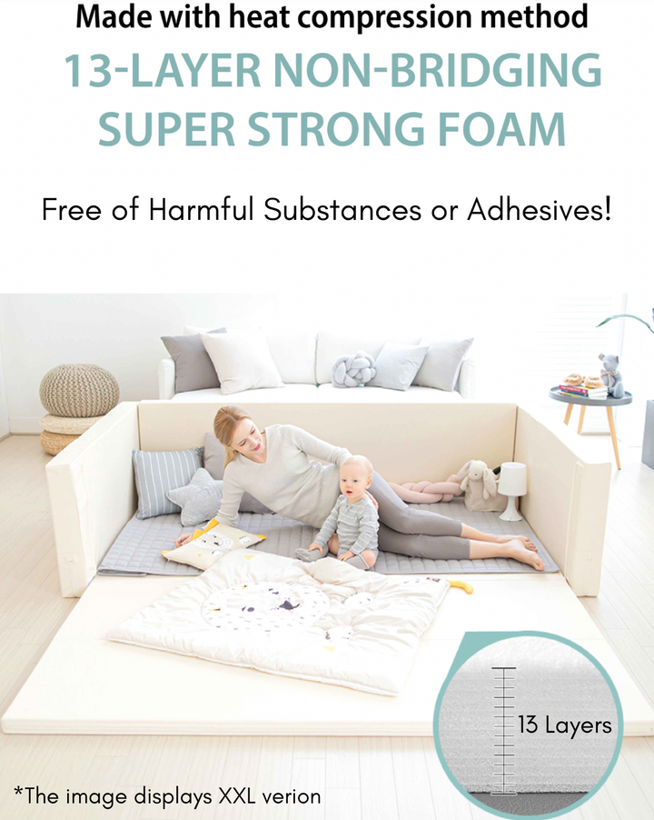 Ggumbi Lucky Star Play Room (XL) – Convertible Foam Play Pen & Bumper Bed, Non-Toxic with Soft Walls