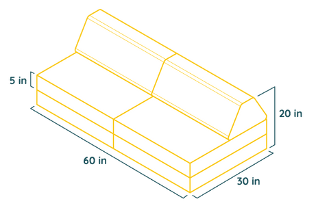 The Coconut Play Couch dimensions