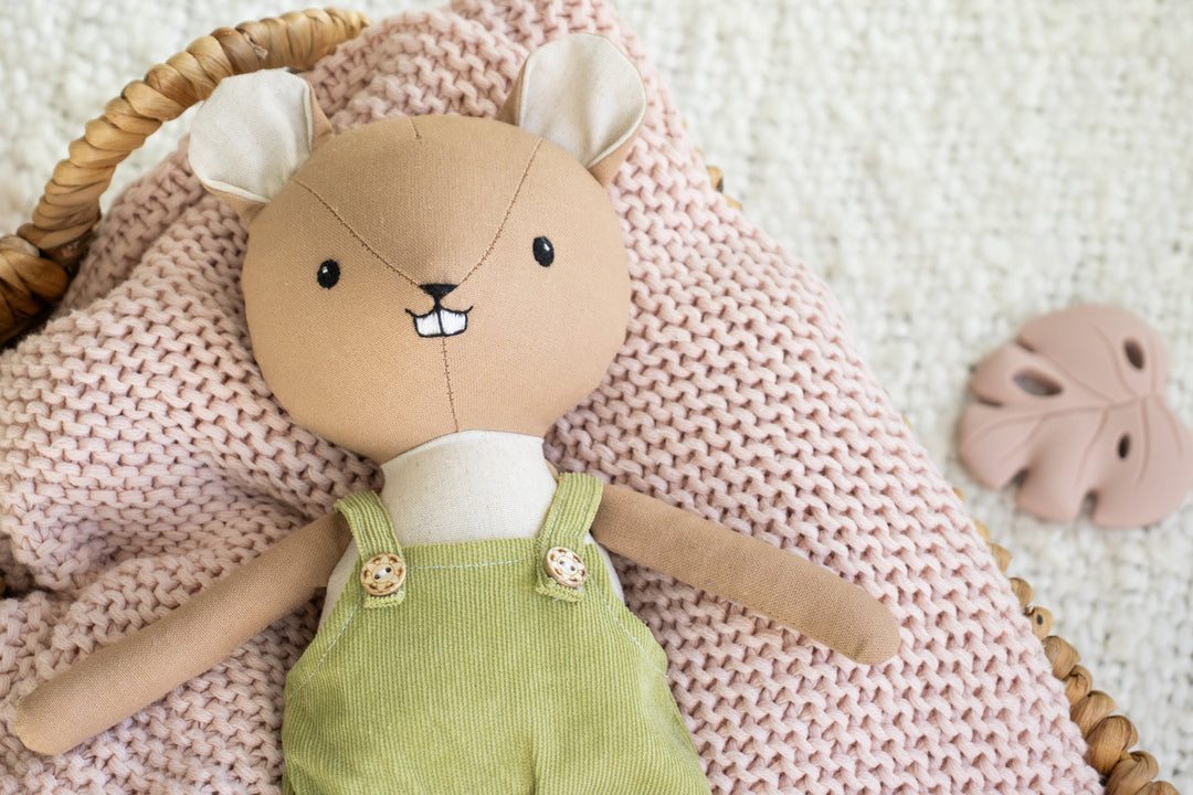 Bella the Beaver – Handmade Plush Doll (Organic Cotton Toy)