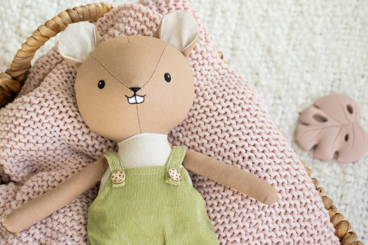 Bella the Beaver – Handmade Plush Doll (Organic Cotton Toy)