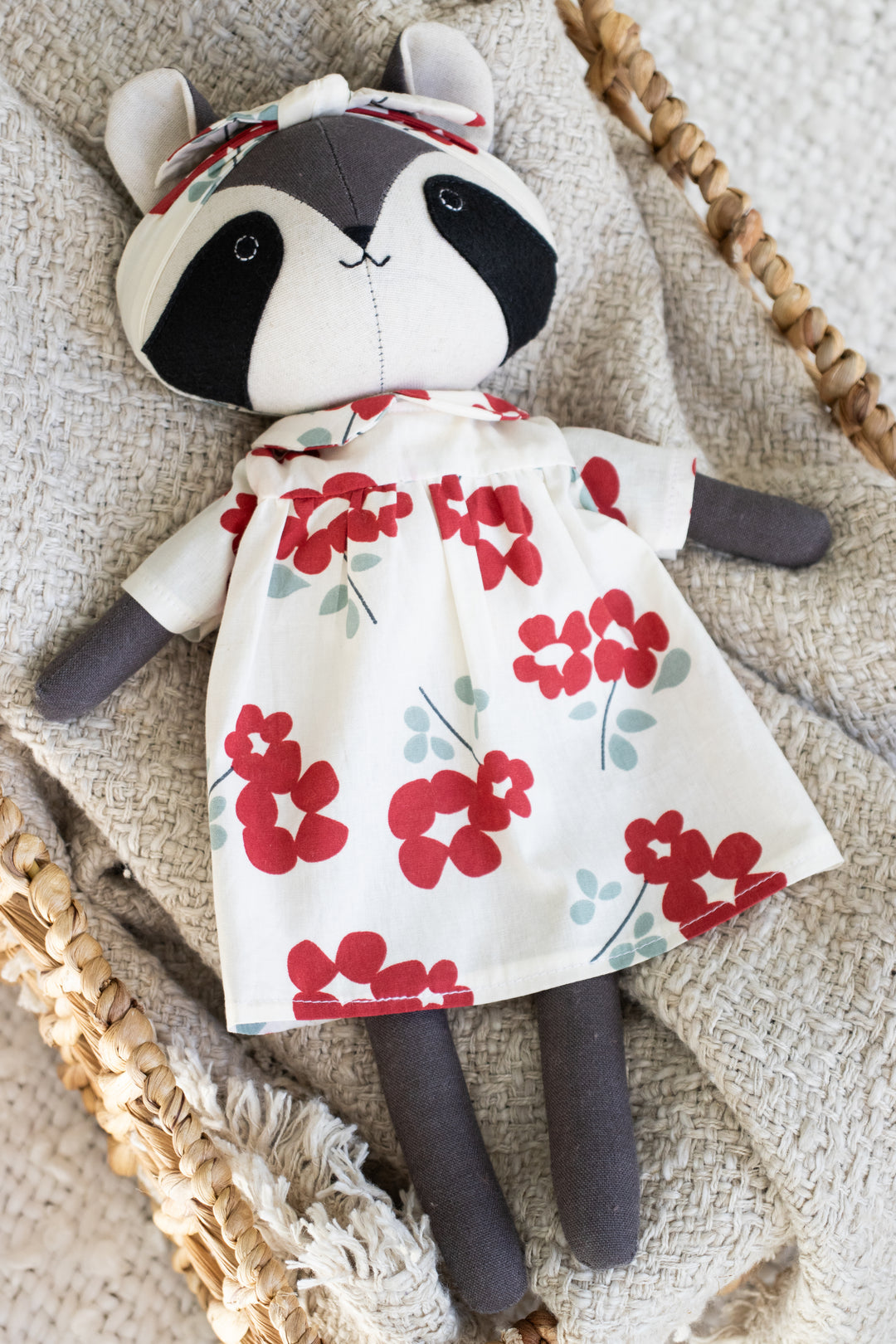 Rita the Raccoon – Handmade Plush Doll (Organic Cotton Toy)