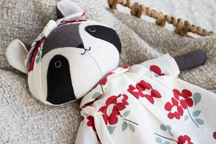 Rita the Raccoon – Handmade Plush Doll (Organic Cotton Toy)