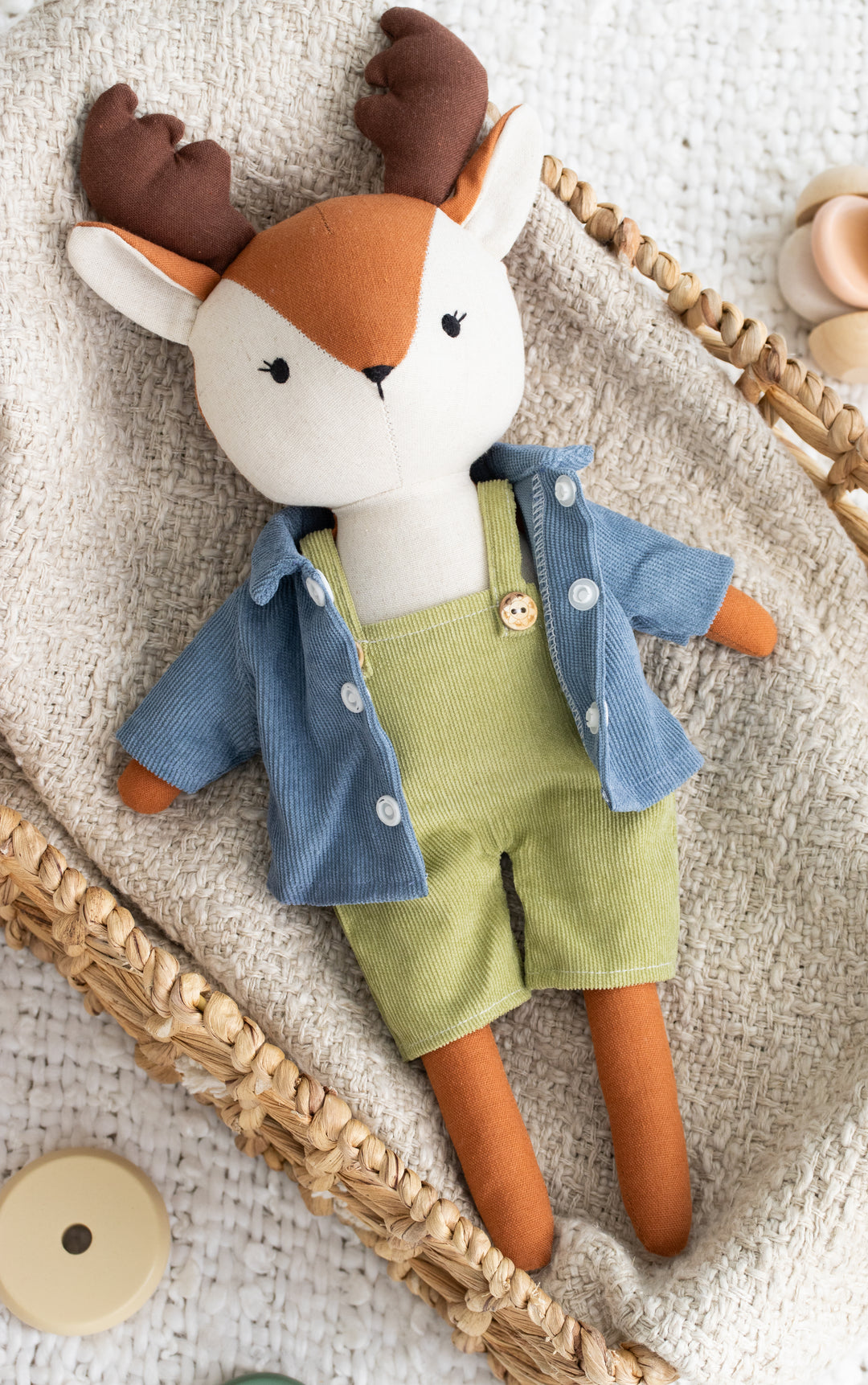 Rocky the Moose – Handmade Plush Animal Doll (Canadian Moose)