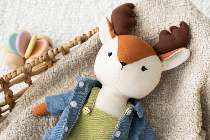 Rocky the Moose – Handmade Plush Animal Doll (Canadian Moose)