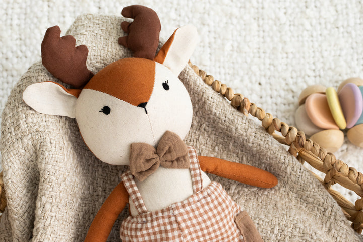 Rocky the Moose – Handmade Plush Animal Doll (Canadian Moose)