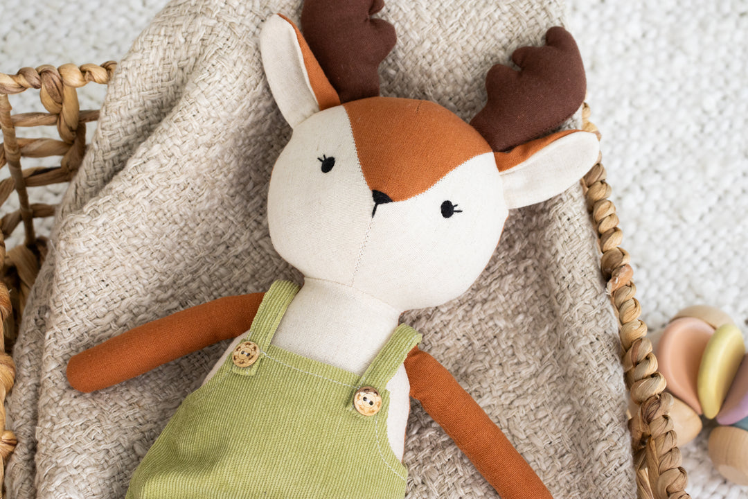Rocky the Moose – Handmade Plush Animal Doll (Canadian Moose)