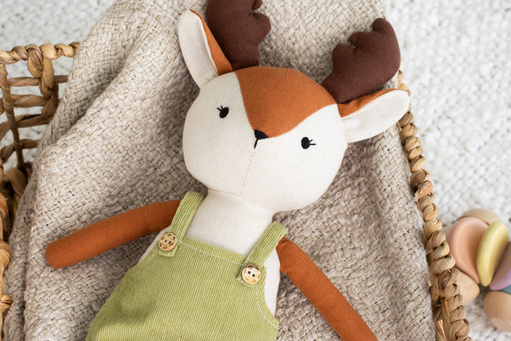Rocky the Moose – Handmade Plush Animal Doll (Canadian Moose)