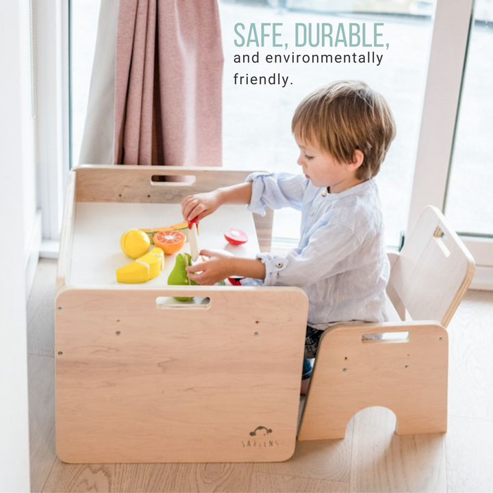 Montessori Table and Chair Adjustable Height - Made In Canada