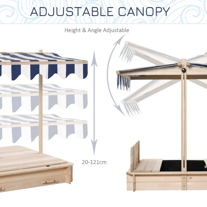 Sandbox With Adjustable Canopy