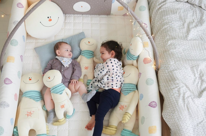 Creamhaus Inua Play Room – Non-Toxic Padded Playpen & Floor Bed (Foam Bumper Walls, Washable Cover)