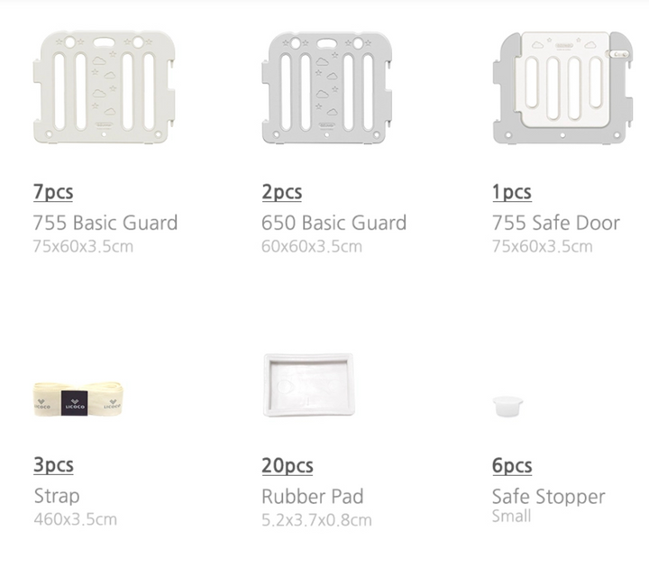 Ggumbi Baby Room Play Pen (10-Panel) – Safe Modular Baby Fence for 1 Play Mat, Non-Toxic PE Construction