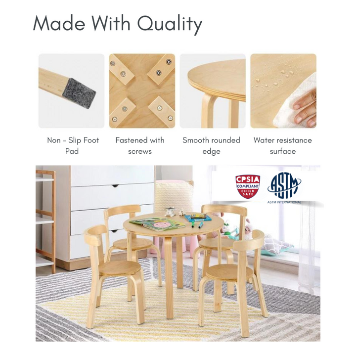 Desk And Chairs Set Features