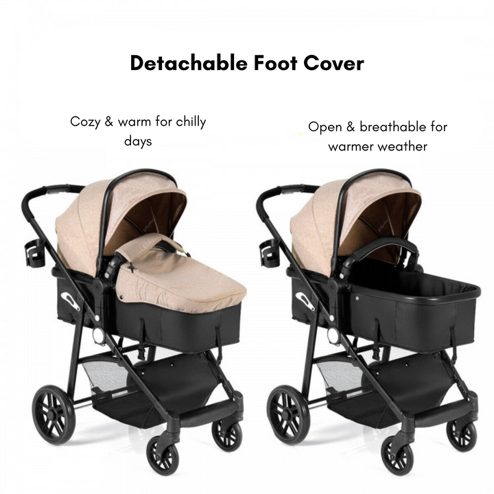 Baby Stroller with Easy One-Hand Fold Design
