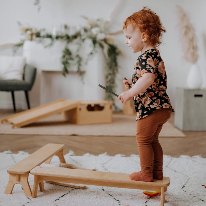 Wooden Balance Beam for Kids – Montessori Gross Motor Balance Toy (Made in Canada)