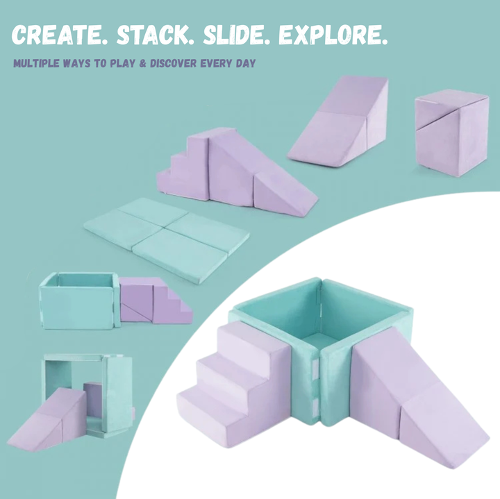 3-Piece Foam Play Set: Steps, Ball Pit & Slide