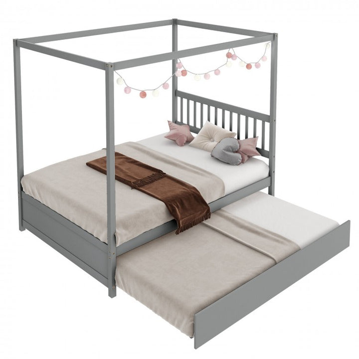 Toddler Canopy Bed With Trundle - FULL SIZE
