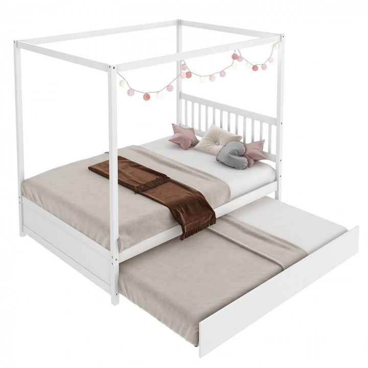 Toddler Canopy Bed With Trundle - FULL SIZE