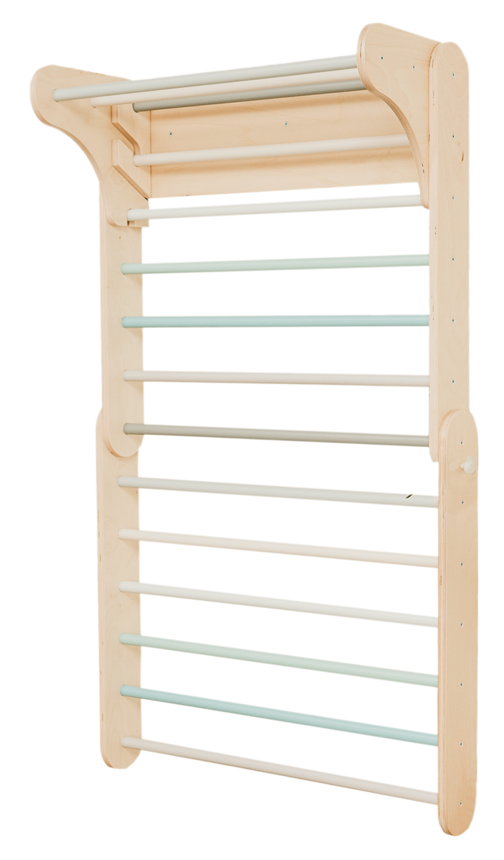 Pikler Triangle & Swedish Ladder Wall Gym – 2-in-1 Kids Climber Set