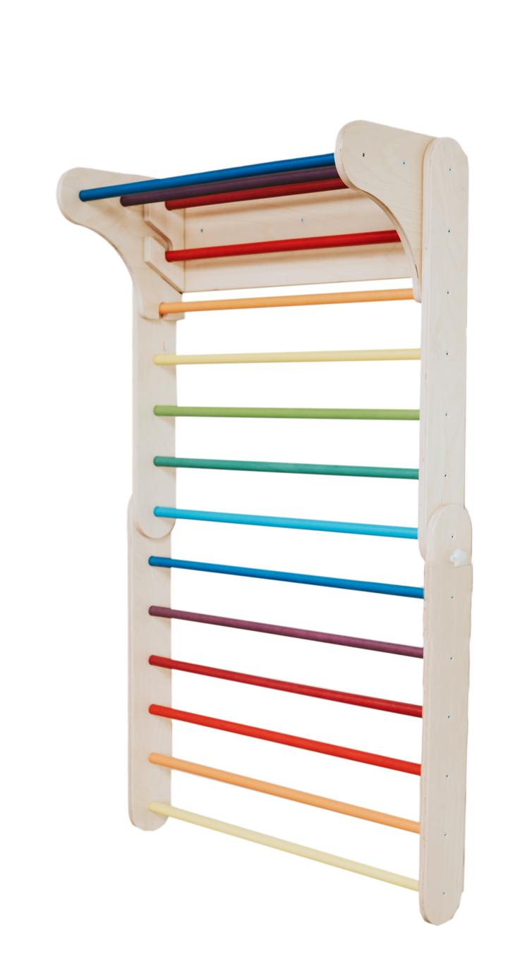 Pikler Triangle & Swedish Ladder Wall Gym – 2-in-1 Kids Climber Set
