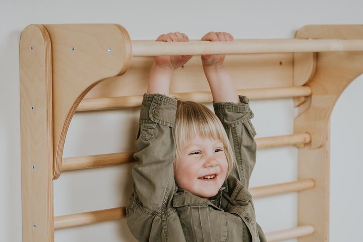 Pikler Triangle & Swedish Ladder Wall Gym – 2-in-1 Kids Climber Set