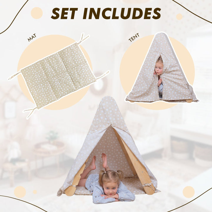 Tent Cover & Mat for Pikler Climbing Triangle – Play Fort Canopy Accessory