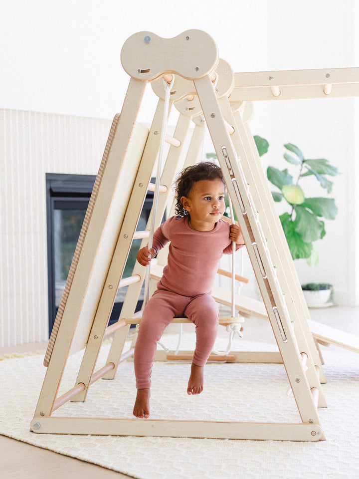 6-in-1 Indoor Jungle Gym for Kids (Climber, Slide, Swing, Monkey Bars)