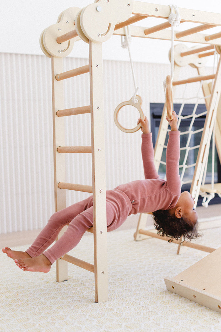 6-in-1 Indoor Jungle Gym for Kids (Climber, Slide, Swing, Monkey Bars)