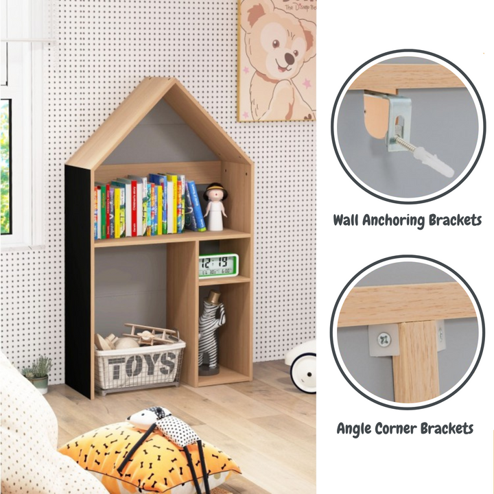 2-in-1 Kids House-Shaped Table and Chair Set